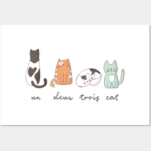 Funny Cute French Cats Posters and Art